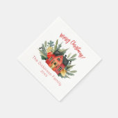 Niedliche Wasserfarbe Frohe Weihnachten Napkins Serviette (Ecke)