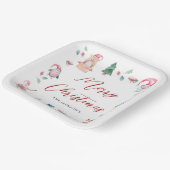 Niedliche Wasserfarbe Frohe Weihnachten Personalis Pappteller (Gewinkelt)