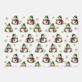 Niedliche Wasserfarbe Frostig, rot grün Geschenkpapier Set (Vorderseite 3)