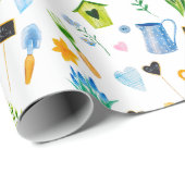 Niedliche Wasserfarbe Frühling Blume Muster Frohe Geschenkpapier (Rolleneckpunkt)