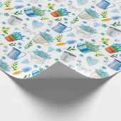 Niedliche Wasserfarbe Frühling Blume Muster Frohe Geschenkpapier (Ecke)