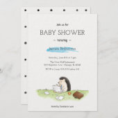 Niedliche Wasserfarbe für Baby Boy Einladung (Vorne/Hinten)