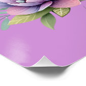 Niedliche Wasserfarbe für Elefanten mit Monogramm- Poster (Ecke)