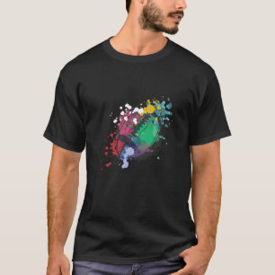 Niedliche Wasserfarbe für farbenfrohe Rugby Footba T-Shirt