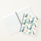 Niedliche Wasserfarbe für White Dinosaur-Muster-No Notizblock (Innenseite)