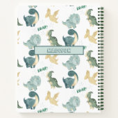 Niedliche Wasserfarbe für White Dinosaur-Muster-No Notizblock (Rückseite)