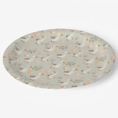 Niedliche Wasserfarbe-Gänse-Papierplatten Pappteller (Schrägansicht)