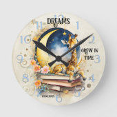 Niedliche Wasserfarbe Giraffe Traum Runde Wanduhr (Vorderseite)