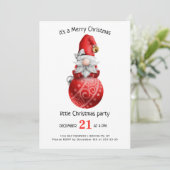 Niedliche Wasserfarbe Gnomes Kleines Weihnachtsfes Einladung (Stehend Vorderseite)