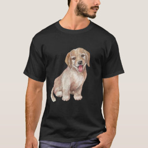 Niedliche Wasserfarbe Golden Retriever Welpe Hund T-Shirt