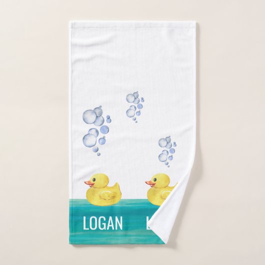 Niedliche Wasserfarbe Gummi Duck Badewanne Buben B Badhandtuch Set (Handtuch)