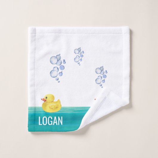 Niedliche Wasserfarbe Gummi Duck Badewanne Buben B Badhandtuch Set (Waschlappen)