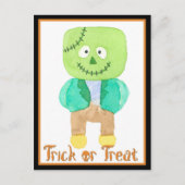 Niedliche Wasserfarbe Halloween Frankenstein Monst Postkarte (Vorderseite)