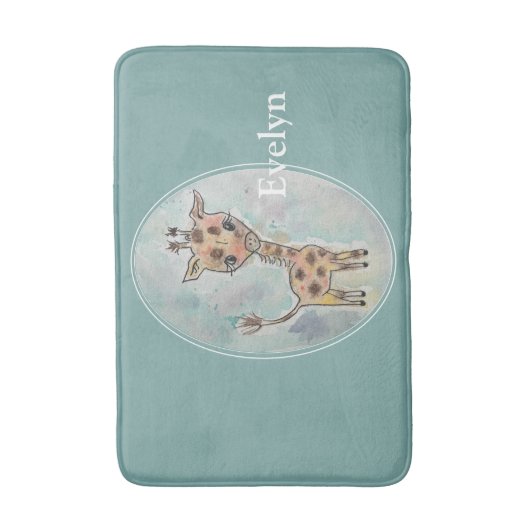 Niedliche Wasserfarbe Handgemalte Giraffenbezeichn Badematte (Vorderseite Vertikal)