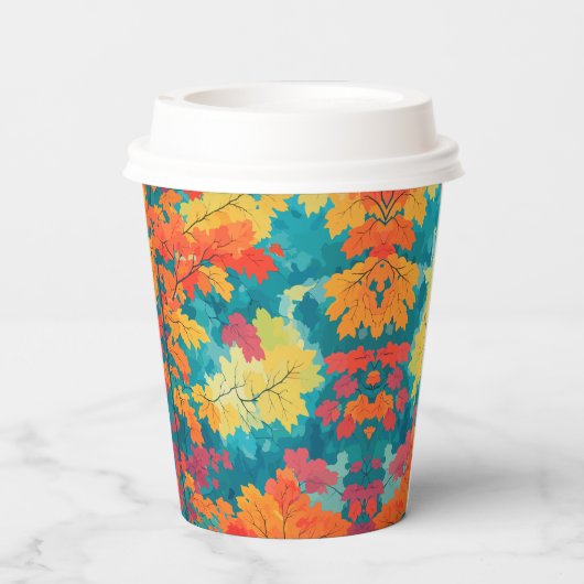 niedliche Wasserfarbe Herbstmassage Pappbecher (Rückseite)