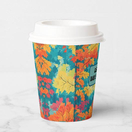 niedliche Wasserfarbe Herbstmassage Pappbecher (Rechts)