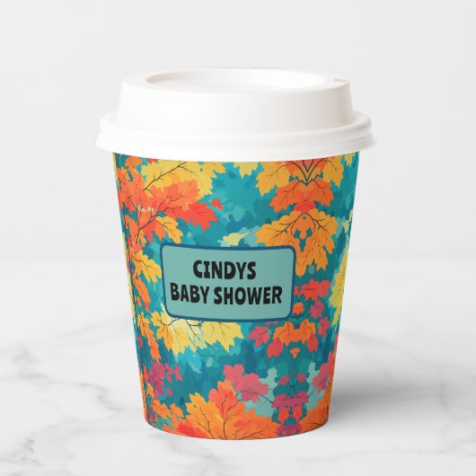 niedliche Wasserfarbe Herbstmassage Pappbecher (Vorderseite)