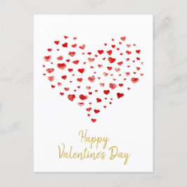 Niedliche Wasserfarbe Herzenslust Frohes Valentins Feiertagspostkarte