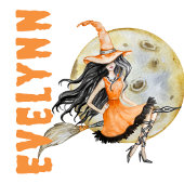 Niedliche Wasserfarbe Hexe Trick oder Behandlung Tragetasche