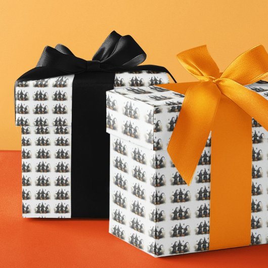 Niedliche Wasserfarbe Hexenkatze Kürbiskins Hallow Geschenkpapier