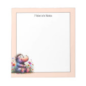 Niedliche Wasserfarbe Hippo Notizblock (Vorderseite)