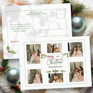 Niedliche Wasserfarbe Holly Frohe Weihnachten Mult