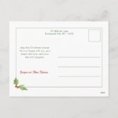 Niedliche Wasserfarbe Holly Frohe Weihnachten Mult (Rückseite)