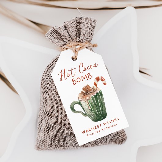 Niedliche Wasserfarbe - Hot-Cocoa-Bombe Geschenkanhänger