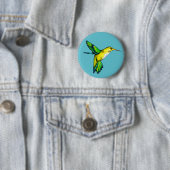 Niedliche Wasserfarbe Hummingvogel & weiße Punkte Button (Beispiel)
