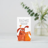 Niedliche Wasserfarbe Hund zu Fuß Haustier Sitzen Visitenkarte (Stehend Vorderseite)