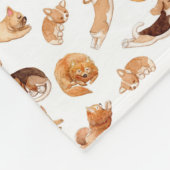 Niedliche Wasserfarbe Hunde Illustriertes Muster Fleecedecke (Ecke)
