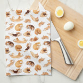 Niedliche Wasserfarbe Hunde Illustriertes Muster Geschirrtuch (Viertel Falte)