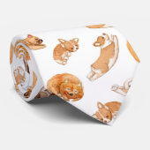 Niedliche Wasserfarbe Hunde Illustriertes Muster Krawatte (Gerollt)