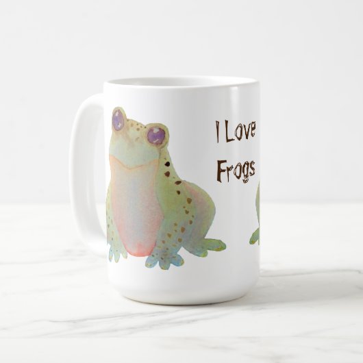 Niedliche Wasserfarbe I Liebe Frosch Kaffeetasse (Vorderseite Links)