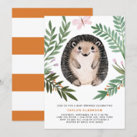 Niedliche Wasserfarbe Igel Grünpflanzen Baby Sprin