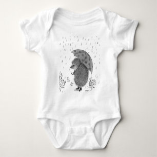 Niedliche Wasserfarbe Igel Regentag Whimsikum Baby Strampler