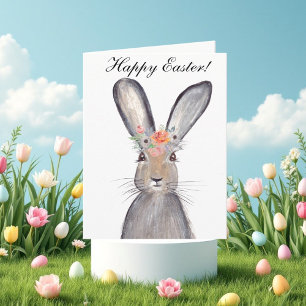 Niedliche Wasserfarbe Kaninchen Bunny Hare Osterbl Dankeskarte