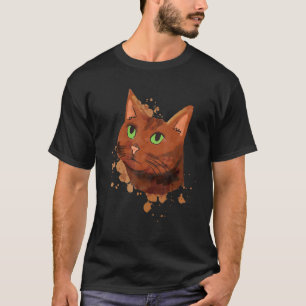 Niedliche Wasserfarbe Katze für braune Katze Farbi T-Shirt