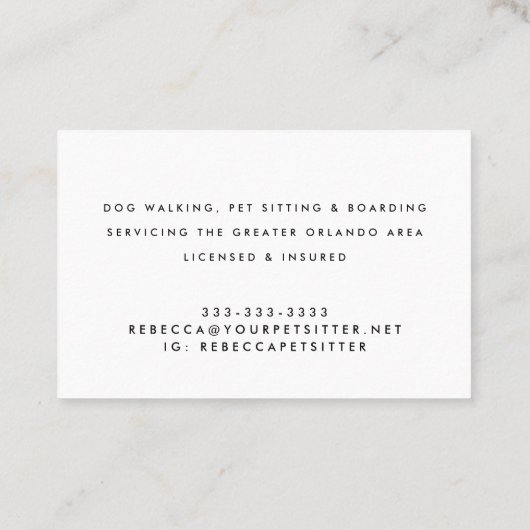 Niedliche Wasserfarbe Katze Hund Bunny Pet Sitter Visitenkarte (Rückseite)