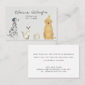 Niedliche Wasserfarbe Katze Hund Bunny Pet Sitter  Visitenkarte (Vorne/Hinten)
