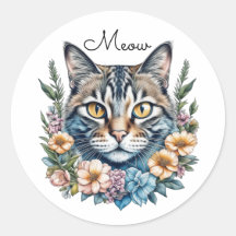 Niedliche Wasserfarbe Katze mit Blume