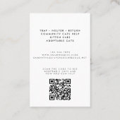 Niedliche Wasserfarbe Katze Rettungsbegleiter Tier Visitenkarte (Rückseite)