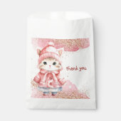 Niedliche Wasserfarbe Katze Wintermäntel Vielen Da Geschenktütchen (Vorderseite)