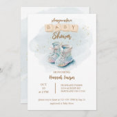 Niedliche Wasserfarbe Kinderdusche Einladung (Vorne/Hinten)