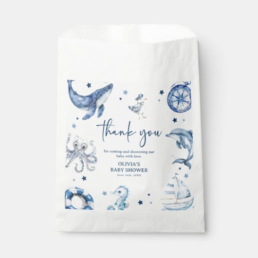 Niedliche Wasserfarbe Kinderdusche Geschenktütchen (Vorderseite)