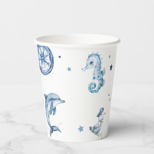 Niedliche Wasserfarbe Kinderdusche Pappbecher (Rückseite)