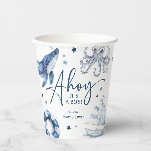 Niedliche Wasserfarbe Kinderdusche Pappbecher (Vorderseite)