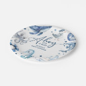 Niedliche Wasserfarbe Kinderdusche Pappteller (Schrägansicht)