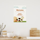 Niedliche Wasserfarbe Kinderfarm Kinderdusche Begr Poster (Küche)