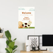 Niedliche Wasserfarbe Kinderfarm Kinderdusche Begr Poster (Heimbüro)